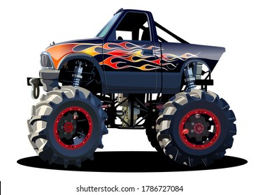 Cartoon Monster Truck. Available EPS-10 separated by groups and layers with transparency effects for one-click repaint