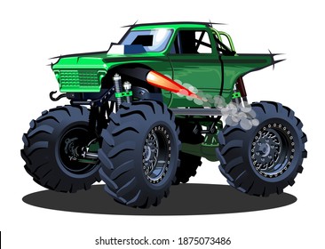 Cartoon Monster Truck. Available EPS-10 separated by groups and layers for easy edit