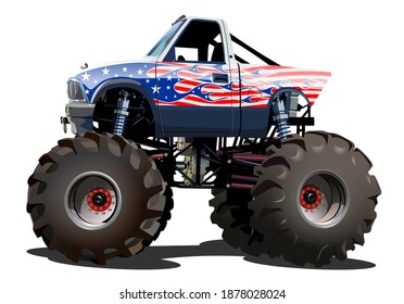 Cartoon Monster Truck. Available EPS-10 separated by groups and layers with transparency effects for one-click repaint