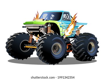 Cartoon Monster Truck. Available EPS-10 separated by groups and layers with transparency effects for one-click repaint