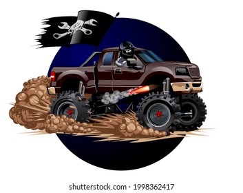 Cartoon Monster Truck. Available EPS-10 separated by groups and layers with transparency effects for one-click repaint