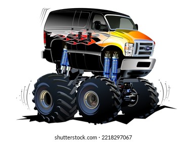 Cartoon Monster Truck. Available EPS-10 separated by groups and layers with transparency effects for one-click repaint