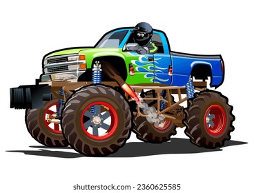 Cartoon Monster Truck. Available EPS-10 separated by groups and layers with transparency effects for one-click repaint