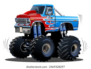 Cartoon Monster Truck. EPS-10 disponible separado por grupos y capas con efectos de transparencia para el cambio de color de un Hacer clic