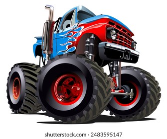 Cartoon Monster Truck. Available EPS-10 separated by groups and layers with transparency effects for one-click recolor