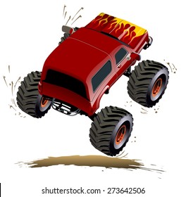 Cartoon Monster Truck. Available EPS-10 separated by groups and layers with transparency effects for one-click repaint