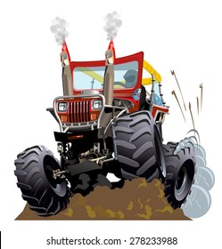 Cartoon Monster Truck. Available EPS-10 vector formats separated by groups and layers for easy edit