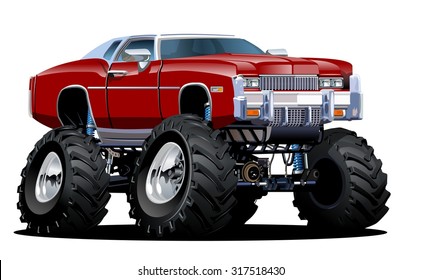 Cartoon Monster Truck. Available EPS-10 separated by groups and layers with transparency effects for one-click repaint