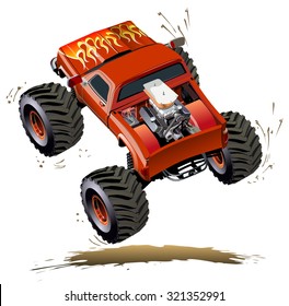 Cartoon Monster Truck. Available EPS-10 separated by groups and layers with transparency effects for one-click repaint