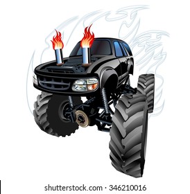 Cartoon Monster Truck. Available EPS-10 separated by groups and layers with transparency effects for one-click repaint