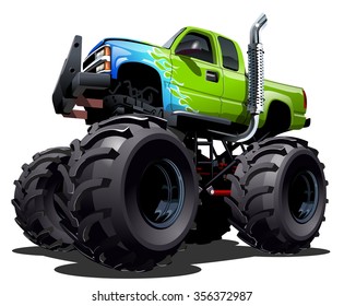 Cartoon Monster Truck. Available EPS-10 separated by groups and layers with transparency effects for one-click repaint