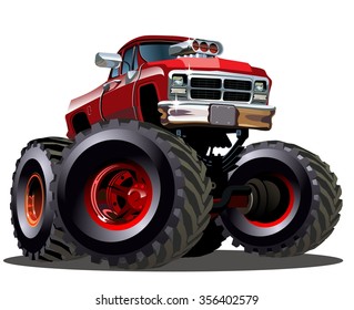 Cartoon Monster Truck. Available EPS-10 vector formats separated by groups and layers for easy edit