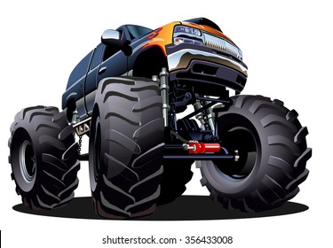 Cartoon Monster Truck. Available EPS-10 vector formats separated by groups and layers for easy edit