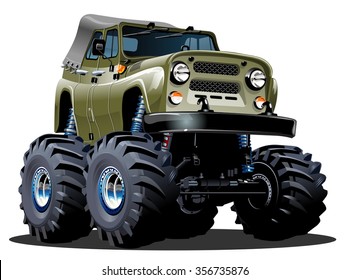 Cartoon Monster Truck. Available EPS-10 separated by groups and layers with transparency effects for one-click repaint