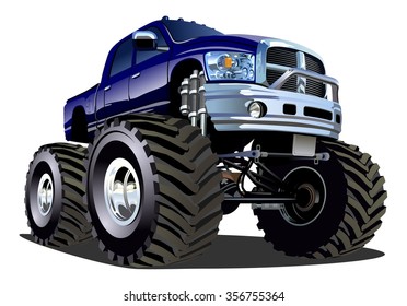 Cartoon Monster Truck. Available EPS-10 separated by groups and layers with transparency effects for one-click repaint