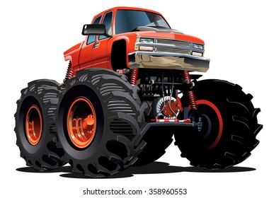 Cartoon Monster Truck. Available EPS-10 vector formats separated by groups and layers for easy edit