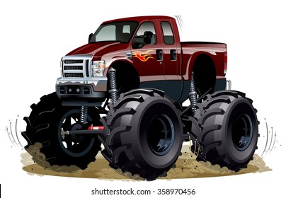 Cartoon Monster Truck. Available EPS-10 separated by groups and layers with transparency effects for one-click repaint