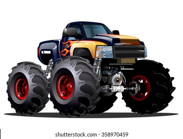 Cartoon Monster Truck. Available EPS-10 vector formats separated by groups and layers for easy edit