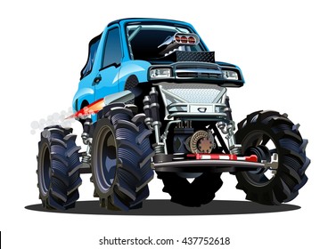 Cartoon Monster Truck. Available EPS-10 separated by groups and layers with transparency effects for one-click repaint