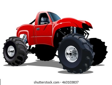 Cartoon Monster Truck. Available EPS-10 separated by groups and layers with transparency effects for one-click repaint