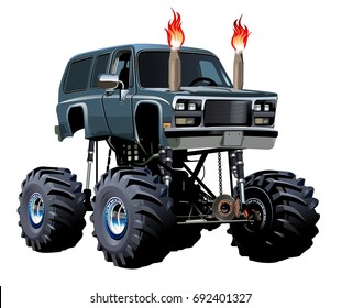 Cartoon Monster Truck. Available EPS-10 separated by groups and layers for easy edit