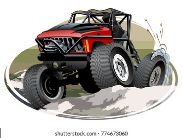 Cartoon Monster Truck. Available EPS-10 separated by groups and layers with transparency effects for one-click repaint