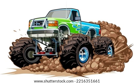 Cartoon Monster Truck. Available EPS-10 separated by groups and layers with transparency effects for one-click repaint