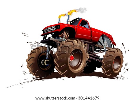 Cartoon Monster Truck Available EPS 10 Separated Stock Vector (Royalty