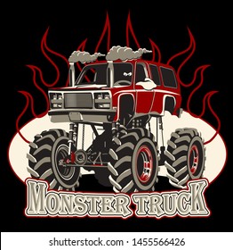 Cartoon Monster Truck. Available EPS-8 separated by groups and layers for easy edit