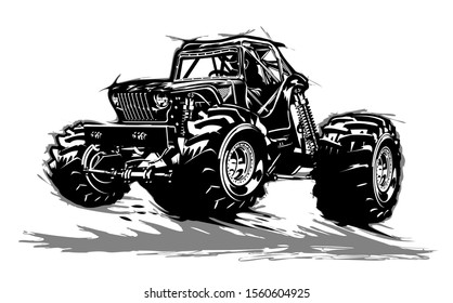 Cartoon Monster Truck. Available EPS-8 separated by groups for easy edit