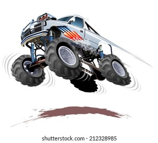 Cartoon Monster Truck EPS-10 with transparency effects for one-click repaint 