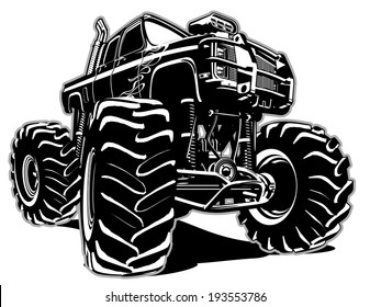 Cartoon Monster Truck, Vectors