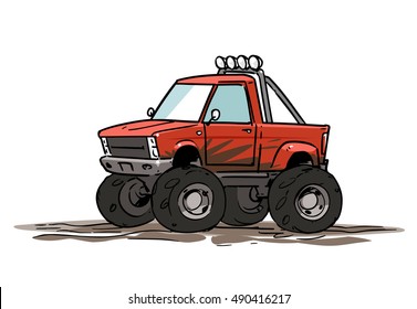 Cartoon monster truck illustration