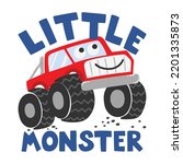 CARTOON MONSTER TRUCK ILLUSTRATION VECTOR