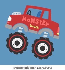 cartoon monster truck vector illustration