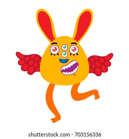 Cartoon monster, vector character, isolated object on white background, children's illustration.