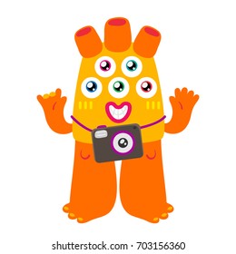 Cartoon monster, vector character, isolated object on white background, children's illustration.