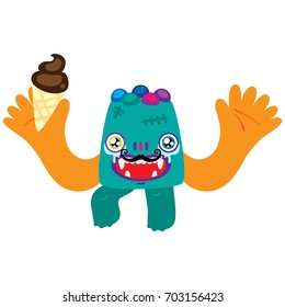 Cartoon monster, vector character, isolated object on white background, children's illustration.