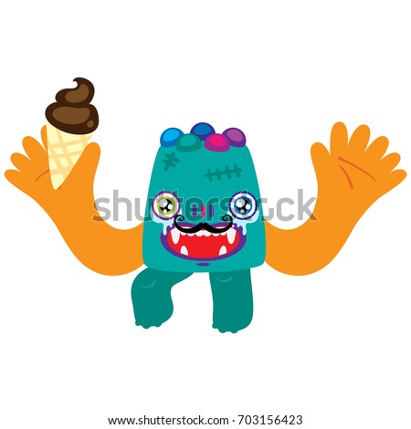 Cartoon monster, vector character, isolated object on white background, children's illustration.