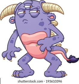 Cartoon monster. Vector clip art illustration with simple gradients. All in a single layer.