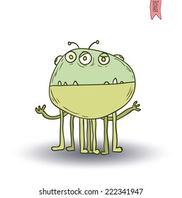 cartoon monster. vector illustration