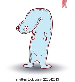 cartoon monster. vector illustration