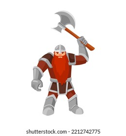 Dibujo vectorial de monstruo de caricatura y guerrero. Elf con arco, héroes y orcos con arma aislada en fondo blanco. Juego de ordenador, fantasía, concepto de cuento de hadas