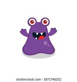 Cartoon-Monster mit Brille. Vektorgrafik des intelligenten Monsters. Kinderparty-Dekoration oder Print-Design