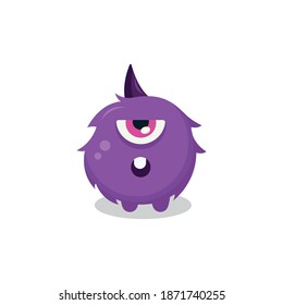 Cartoon-Monster mit Brille. Vektorgrafik des intelligenten Monsters. Kinderparty-Dekoration oder Print-Design