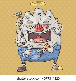 cartoon monster worker