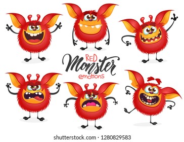 Cartoon Monsters collection. Vector set of cartoon monsters isolated. Design for print, party decoration, t-shirt, illustration, logo, emblem or sticker