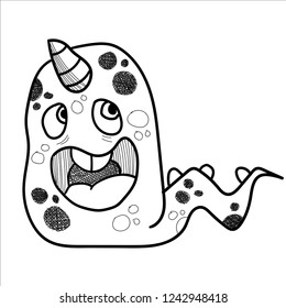 Cartoon Monsters. Design for print, t-shirt, illustration, logo, emblem or sticker