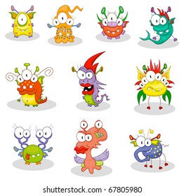 Cartoon monsters for Halloween or other events