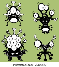Cartoon monsters for Halloween or other events